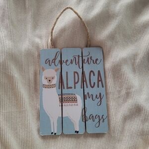 Crystal Art Gallery Adventure Alpaca My Bags Wood Plank Hanging Wall Art Decor